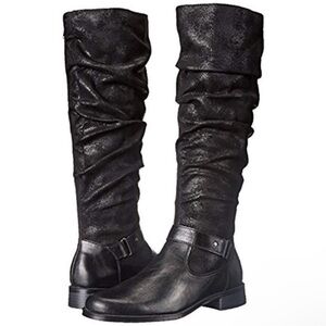 A2 By Aerosoles Ride With Me Slouch Wide Calf Black Boots 8.5M